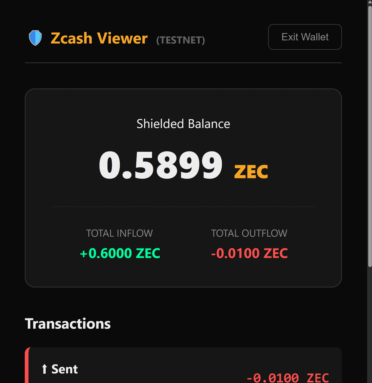 Zcash Shielded Viewer Sync Configuration